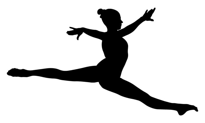 split,jump,girl,gymnast,in,competition,gymnastics,black,silhouette